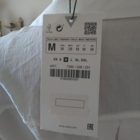 BNWT ZARA WHITE MAXI DRESS SZ. MED UNIQUE DRESS W/ BELT HIGH SLITS BEAUTY - Picture 5 of 14